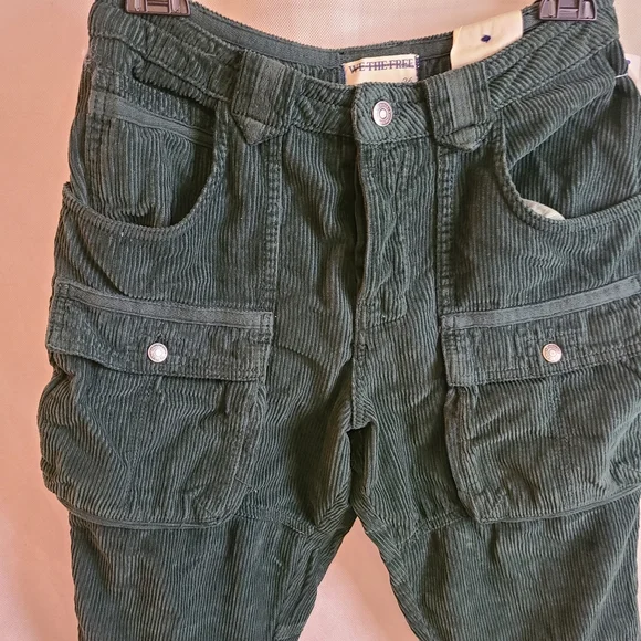We the Free The London Calling Low Rise Tapered Leg Cargo Corduroy Pants Sz 26 - Picture 7 of 9